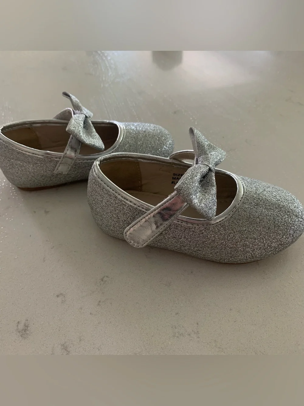 Felix & Flora Silver Glitter Velcro Shoes Size 5
